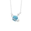 Collar Original de Piedra de las Doce Estrellas Plata Esterlina 925 Moda para Mujer Joker Cadena de Zirconio Azul Mar Colgante de Piedra Natal