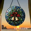 Colgante de Cristal para Árbol de Navidad con Forma de Campana, Atrapasoles, Vidrio de Colores Colgante Redondo