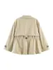 Venta al por mayor transfronteriza de ropa de mujer de estilo europeo y americano nuevo, gabardina larga de moda vintage para el día a día con cintura ajustable y solapa