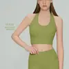 Chaleco deportivo de cuello halter con almohadillas en el pecho fijas, chaleco deportivo para Pilates y yoga con almohadillas integradas en el pecho, sujetador deportivo de espalda bonita para usar como prenda exterior