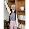 Nuevo Otoño Temprano Lu Xiao Tuantuan Color Contrastante Estilo Preppy Tejido Diseño Coreano Nicho Chic Tops Versátiles para Mujer
