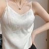 (con almohadilla para el pecho) Chaleco exterior de tirantes jacquard de verano nuevo estilo chinoiserie para mujer, estilo corto sin mangas, camiseta interior