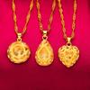 Colar feminino gota d'água dourada areia vietnamita, colar com pingente redondo gota d'água fashion para casamento mãe atacado