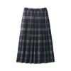 Falda Plisada de Lana Plana Muji Mujl Falda de Mujer Otoño e Invierno Falda Larga Engrosada Aspecto Adelgazante Falda de Cuadros