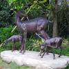 Escultura de ciervo sika artificial de cobre forjado para jardín al aire libre, paisaje forestal, adornos artesanales de bronce
