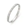 Pulsera Cruzada de Acero Inoxidable Joyería, Pulsera Geométrica Rayada Simple para Mujer, Pulsera Versátil de Acero de Titanio, Joyería que No se Desvanece