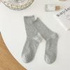 Calcetines de malla blanca calcetines de tubo para niños calcetines de verano finos de malla de algodón transpirables de verano huecos con rizo calcetines