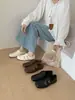 Mocasines Cuadrados Planos Retro Tallados para Mujer, Zapatos Estilo Británico Nuevos 2026, Negros