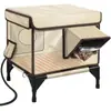 Promoção Quente da Amazon Casa de Gato para Exterior Tubo de PVC Elevada Tecido Oxford Impermeável Casa de Gato com Tapete Aquecido Ninho para Gato de Rua