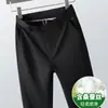 Pantalones de Hombre con Seda de Morera, Estilo Delgado de Verano, Pantalones Casuales de Negocios, Corte Recto Holgado, Para Hombre de Mediana Edad, Elásticos, Pantalones sin Arrugas
