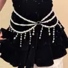 Corrente de cintura acessório de metal multicamadas com franja de estrela oca estilo Y2K para mulheres, corrente de cintura doce e cool de alta qualidade, estilo hot girl