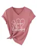 Más fuerte que ayer Amazon Europa camiseta casual versátil para mujer con cuello en V y manga corta