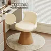 Silla de maquillaje tipo crema para habitaciones de niñas, taburete de tocador de alta gama, giratorio, con respaldo, especializado para tocadores de casa