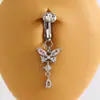 Anillo de Acero Inoxidable para Ombligo Transfronterizo con Colgantes de Corazón, Fruta y Flor, Joyería de Piercing de Ombligo Personalizada Estilo Europeo y Americano
