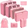 Set organizador de viaje premium, incluye 11 piezas: bolsas para guardar ropa, bolsas con cordón, bolsas para cosméticos y artículos de tocador, y bolsas de malla plegables para almacenamiento