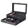 En Stock Fibra de Carbono Piel de PU 561012 Ranura Caja para Relojes Caja de Almacenamiento para Relojes de Pulsera Caja de Embalaje para Relojes Mecánicos Caja de Joyas