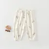 Calça Bebê Anti-Mosquito Verão Estilo Fino Para Meninos Algodão Puro Jacquard Calça Casual Para Ar Condicionado Calças Longas Com Punho Infantil