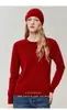 Kangsai Ni Otoño Invierno Nuevo Primera Línea Listo para Usar Sin Costuras Cuello Redondo 100% Cachemira Suéter para Mujer Holgado Suéter Base