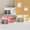 Caixa de armazenamento de mesa de desenho animado, caixa de armazenamento com múltiplos compartimentos, organizador de plástico de mesa para cosméticos, caixa organizadora de papelaria