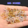 Plata de Ley S925 Chapada en Oro Hebilla Universal de Doble Capa Anillo Abierto con Resorte Cuerda de Mano Trenzada Wenwan de Cristal Collares Accesorios DIY