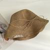 Sombrero para Cara Redonda Sombrero de Pescador Sombrero de Paja de Verano para Mujer Plegable Parasol Sombrero de Cubeta Sombrero de Paja Protector Solar Sombrero de Sol Trendy