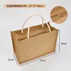 Bolsa de arpillera al por mayor en stock Bolsa de yute para compras DIY Bolsa de mano con cremallera ecológica Bolsa de arpillera con patrón imprimible