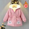 Abrigo de invierno para niñas, abrigo grueso, abrigo acolchado de algodón para niños, ropa Parker de moda, abrigo estilo occidental con forro polar para niñas, abrigo acolchado de algodón de invierno