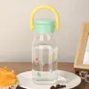Novo Copo de Vidro Borossilicato, Fino e Translúcido, Resistente a Altas Temperaturas, Estilo Fofo, Copo Portátil para Mulheres, Atacado