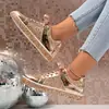 Zapatillas Casuales de Moda para Mujer con Cordones, Lentejuelas y Suela Gruesa, Otoño 2025, Tallas Grandes, Venta al Extranjero
