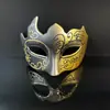 Baile de Máscaras de Halloween Máscara de Media Cara con Polvo Dorado para Adultos Suministros para Fiesta de Carnaval Hombres y Mujeres Pintada a Mano