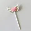 Decoración de Pastel Alas de Amor Enchufe Alas de Ángel Rosas Mesa de Postres Tarjeta Vestido Golpear Pastel Enchufe