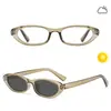 Armazón de Gafas Retro Cat-Eye de Marco Delgado con Filtro de Luz Azul para Mujer, Lentes Fotocromáticos Inteligentes de Gama Alta, Gafas Lisas Populares para un Aspecto Natural