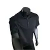 Moda Masculina Casual de Verano Color Sólido Cuello Henley Talla Grande Manga Corta Camiseta Estilo Versátil