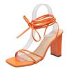 2023 Verão plus size comércio exterior sapatos femininos sexy dedo quadrado alça salto agulha salto alto alça cruzada sandálias mulheres atravessar fronteira