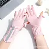 Novas Luvas Estendidas de Seda Gelada com Proteção Solar Fina de Verão, Tela Sensível ao Toque, Carro Elétrico, Antiderrapantes, Luvas de Equitação Atacado