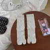 Calcetines finos blancos de verano para mujer con dedos separados, calcetines grises hasta la mitad de la pantorrilla, calcetines de estilo ballet japonés con dos dedos, calcetines de malla