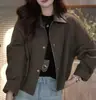 Chaqueta Corta de Moda Versátil Estilo Coreano Nuevo Bloque de Color en el Cuello para Mujeres Menudas, Top Vintage, Primavera y Otoño 2026