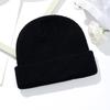 Gorro de Punto Liso para Otoño e Invierno para Hombres y Mujeres, Cálido Acrílico con Logo Bordado, Etiqueta Lavable, Gorro de Punto Versátil