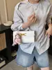 Bolsa Quadrada Pequena Fashion com Fivela de Travamento, Nova Bolsa de Mão, Bolsa Kelly Simples e Elegante, Bolsa de Mão e Bolsa Transversal de Nicho de Alta Qualidade