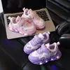 Nuevos Tenis con Luces para Niñas 2024, Moda Estilo Coreano, Velcro, Suela Suave, Zapatos para Bebé