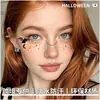 Novos Adesivos de Tatuagem Facial para Halloween, Adesivos de Maquiagem de Terror, Tatuagens Temporárias Descartáveis, À Prova d'Água, Resistentes ao Suor e Fáceis de Remover