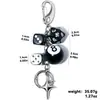 Llavero Popular de Dados Black 8 para Billar Transfronterizo Colgante Personalizado para Teléfono Móvil Colgante para Bolso Dados Ocho Negros Venta al por Mayor