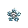 Brincos de flor de 5 pétalas com 6 diamantes, super brilhantes, de liga de titânio ASTMF-136, brincos de zircônia com rosca interna de titânio G23, joia, adorno de cabeça