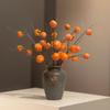 Adornos de Caqui Fruta Decoración de Pasillo Flores Falsas Jarrón Decoración Arreglo Floral Sala de Estar Mueble de TV Ramas Secas