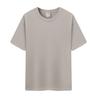 Camiseta de Algodão Pesado 300G Verão Gola Redonda Masculina e Feminina Cor Sólida Ombro Caído Manga Curta Tendência Casual Camiseta Estampada
