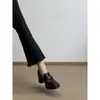 Clássicos e Atemporais~Mocassins Camélia para Mulheres com Salto Alto Grosso