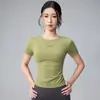Top de Verão Manga Curta Esportivo Fitness Pilates Emagrecedor Corrida Casual Secagem Rápida Respirável Roupa de Yoga Camiseta