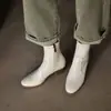 Nuevas botas ajustadas de otoño e invierno para comercio transfronterizo, botas elásticas negras de tacón grueso y punta cuadrada, botas de moda de punta redonda y tacón medio para commuting para mujer