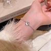 Pulseira de Golfinho Amor Zircônia Feminina Design Único de Nicho Pulseira de Pérola Ajustável Puxável Nova Pulseira