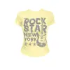 Camiseta Corta de Manga Corta con Estampado de Letras Estilo Americano Chic para Mujer, Top Versátil de Verano Nuevo Ajustado Moderno